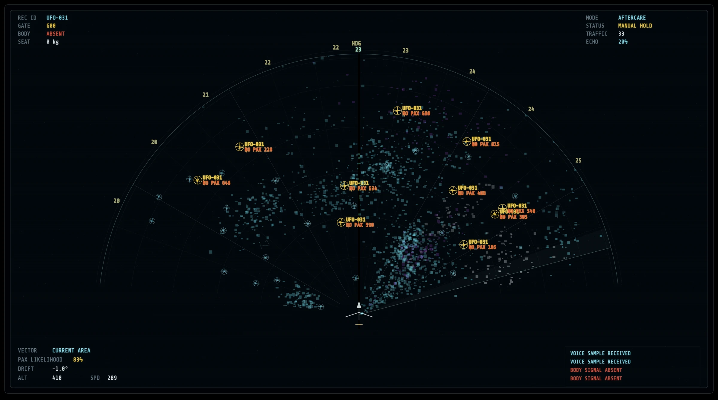 Missing Signals — radar interface